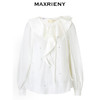 MAXRIENY精致浪漫感烫钻手工盘花上衣2024春季新品温柔风衬衫女(货号:MS85TP045) 商品缩略图4