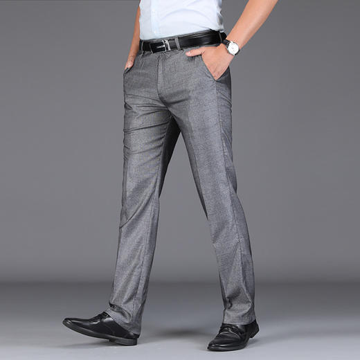 【夏季薄款】【新款DYG】大依优型大码商务休闲裤直筒长裤男舒适弹力休闲简约百搭加肥加大男装西裤 商品图1