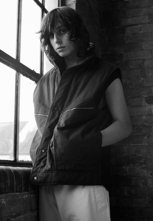 MHL 男士檀木色双口袋夹棉马甲 商品图2