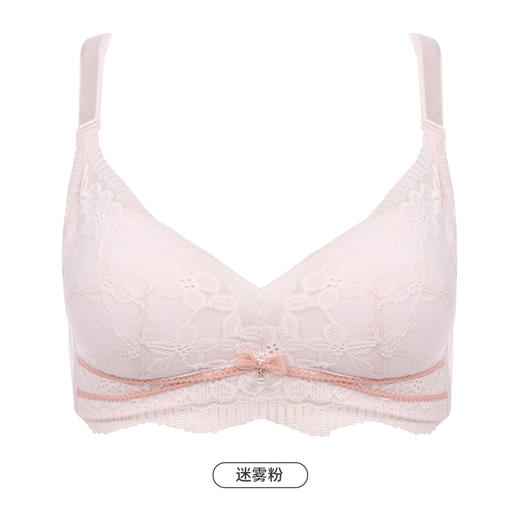 都市丽人自然舒适柔芯杯3D按摩杯内衣女蕾丝文胸AB杯适穿3/4杯无钢圈三排扣LB41C3 商品图10
