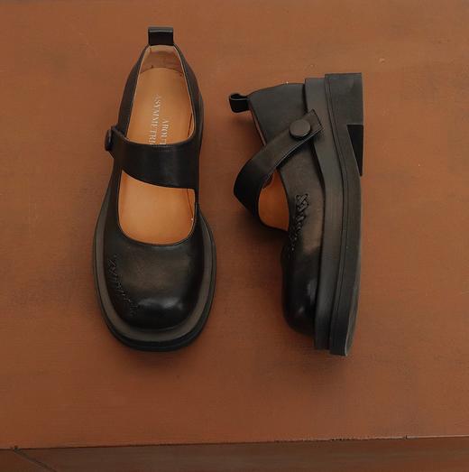 BIUCILI 「 黑巧饼干」 原创文艺小个子厚底学院风玛丽珍女单鞋 商品图1