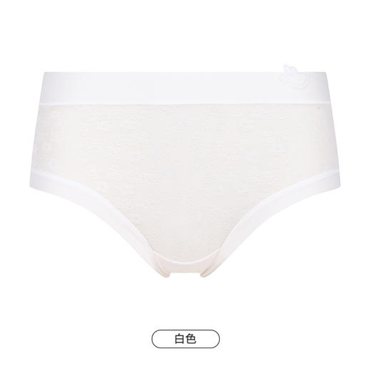 都市丽人基础系列蕾丝网布内裤女棉提花女士内裤低腰平角内裤LK45C7 商品图7