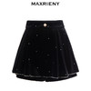 MAXRIENY法式复古丝绒烫钻裤裙廓形a字短裤秋款华丽精致感热裤(货号:MS87PA515) 商品缩略图4