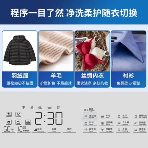 松下（Panasonic）洗衣机滚筒洗烘一体 全自动10公斤光动银除菌 纳诺怡XQG100-LA188 商品图1