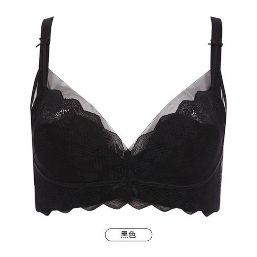 都市丽人自然舒适内衣女蕾丝文胸B杯适穿3/4杯薄款软钢圈三排扣LB42C4 商品图11