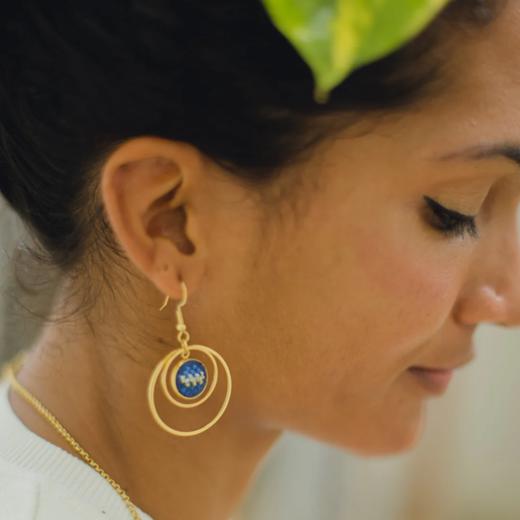 心艺手作：皇冠金“努苏姆”系列耳环 Crown Gold Nuusum Earrings in Blue/Pink/Teal 商品图7