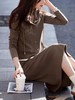 雀说时髦休闲运动针织三件套新款连帽上衣背心长裙套装女AL8074 商品缩略图3