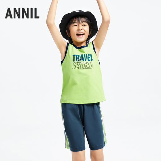 男童凉感SORONA圆领背心套装夏季新款安奈儿童装EB422108 商品图2