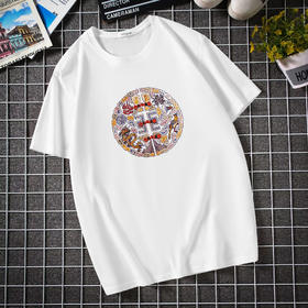 【Q】【新款DAL】大码夏季短袖T恤潮款圆领印花多色加肥加大男士打底上衣半袖