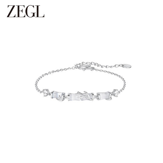 ZEGL999纯银竹节手链女2024年新款轻奢小众精致猫眼石新中式手饰 商品图0
