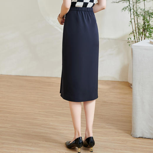 米思阳2026春季新款通勤气质简约风半身裙修身开叉纯色包臀裙1012 商品图2