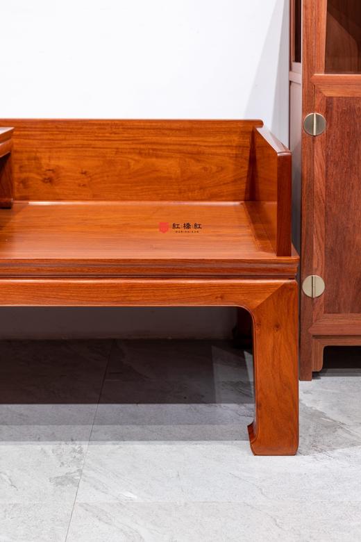 红桥红  家具严选  缅甸花梨（大果紫檀）【198 大都会馆藏直腿罗汉床 两件套】 商品图6