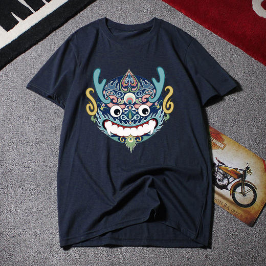 【纯棉】【新款DAL】大码夏季短袖T恤潮款圆领印花多色加肥加大男士打底上衣半袖 商品图2