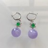 Z253玉髓紫罗兰耳钉铜材质镶圆珠玉石名媛城市风优雅古风紫色耳饰简约 商品缩略图2