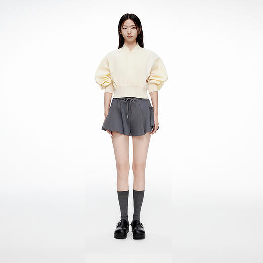 [断码]lost in echo设计师款V领拼接拉链外套橡筋穿绳插片花苞短裤套装 商品图0