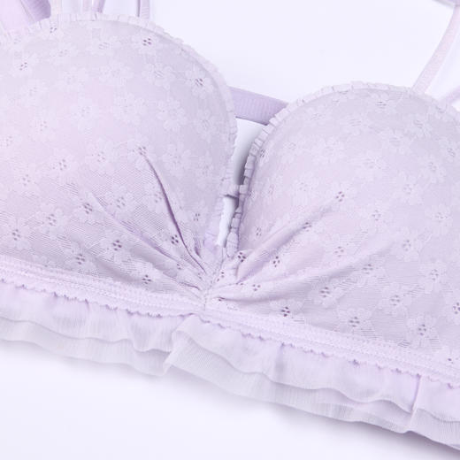都市丽人少女三步优选内衣女蕾丝文胸B杯适穿1/2杯中厚无钢圈三排扣BB41F1 商品图4