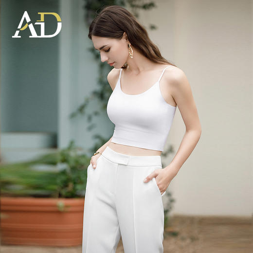 AD优雅时尚冰丝吊带背心女内搭夏季新款2024无痕美背U型打底上衣 商品图3