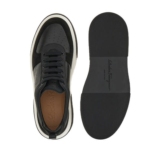 FERRAGAMO 菲拉格慕 男士字母徽标休闲运动鞋 黑色 760590 商品图3