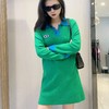 2JMZ撞色拼接修身针织长袖连衣裙20919（绿A）DT129 秋季 290943000028 商品缩略图1