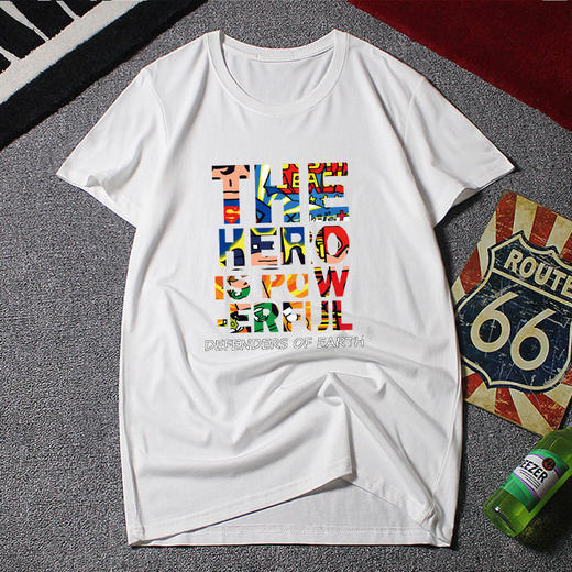 【纯棉】【新款DAL】大码夏季短袖T恤潮款圆领印花多色加肥加大男士打底上衣半袖 商品图3