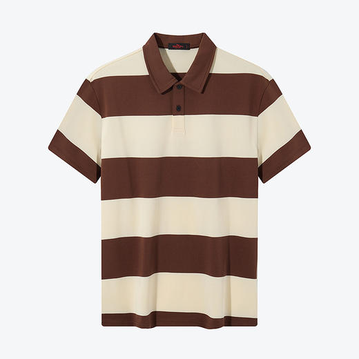 【特价】柒牌男士polo衫短袖2024夏季新款时尚休闲撞色条纹中青年翻领T恤	126T73440 商品图4