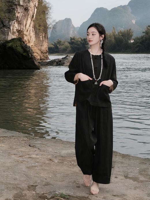 微瑕秒杀 | 盛唐婧 |真丝原色香云纱外套[特价品](特殊商品不退不换) 商品图0