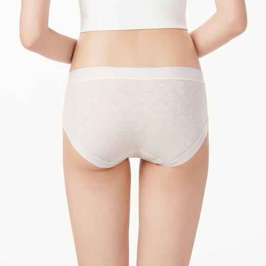 都市丽人基础系列蕾丝网布内裤女棉提花女士内裤低腰平角内裤LK45C7 商品图3