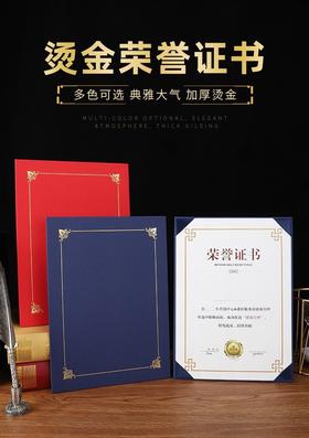 A4单片式证书珠光面欧式奖状定制荣誉证书聘书毕业结业证书培训收藏证书授权证书