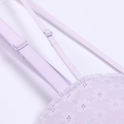 都市丽人少女三步优选内衣女蕾丝文胸B杯适穿1/2杯中厚无钢圈三排扣BB41F1 商品图5