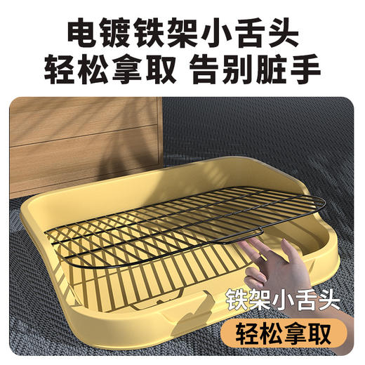 【狗狗厕所】用品宠物砂盆小型中型大型犬防踩屎便尿尿盆泰迪小狗专用奶油黄 商品图3
