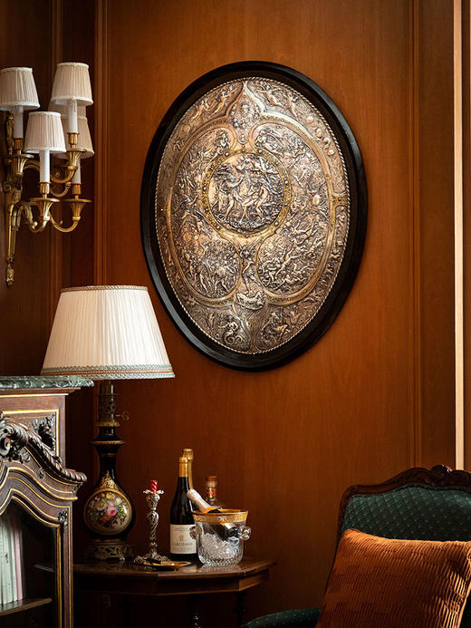 【已售】独角鹿西洋古董1866年英国出品鎏金镀银大盾牌《The Milton Sheild》 商品图0