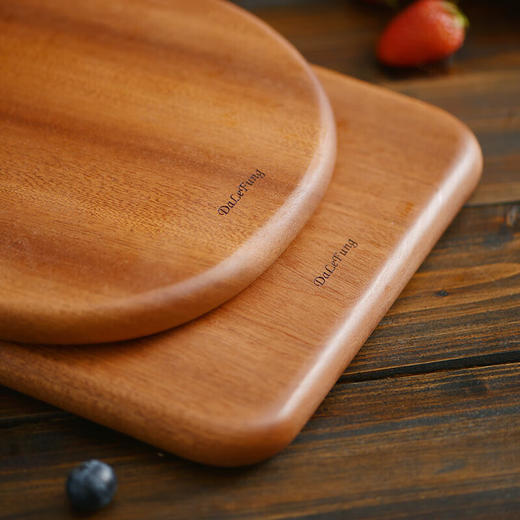【特价6折清货，最后2块无货退款】达乐丰实木抗菌乌檀整木多功能板水滴形菜板水果板砧板24*20*2cm 商品图2