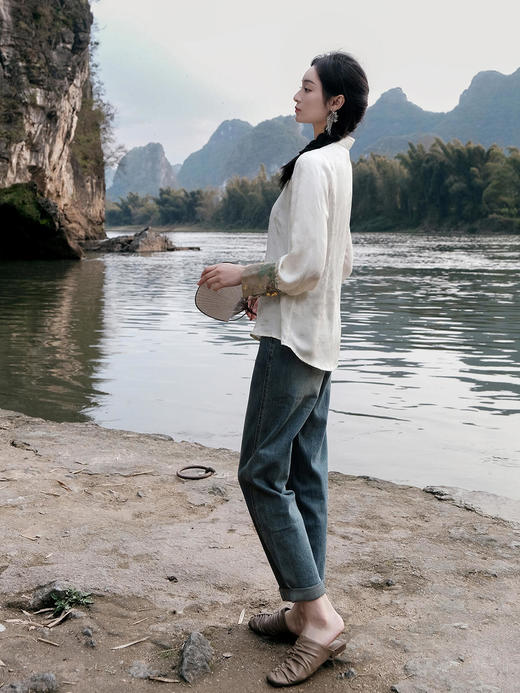 盛唐婧 |牛仔高腰老爹裤九分裤 [特价品] 商品图3