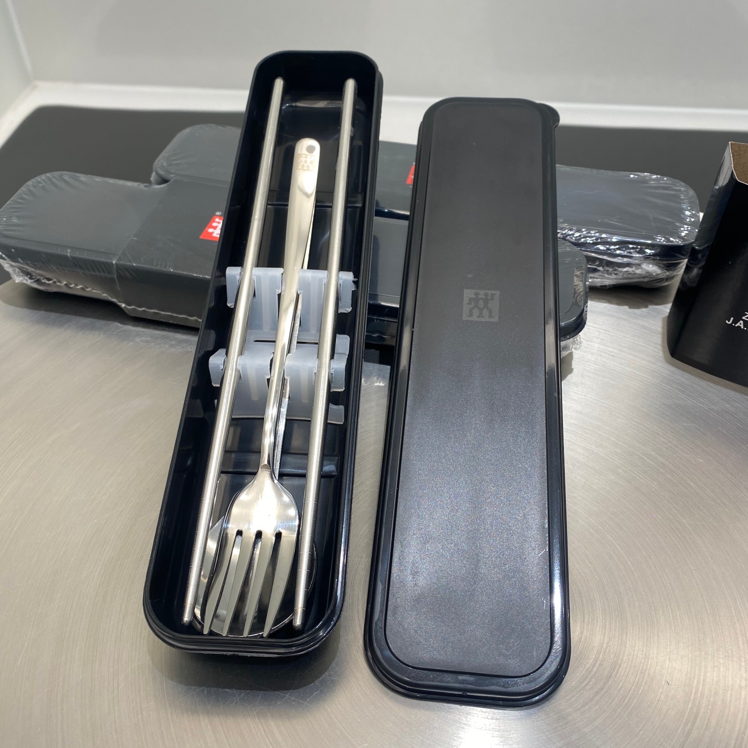 D203双L人食品级不锈钢又筷勺套装