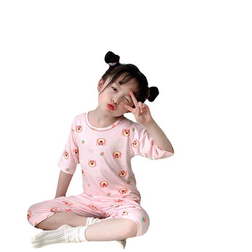 【优美好看，时尚秀气！】儿童睡衣夏季薄款雅赛尔男孩七分袖，花边宝宝空调服女童家居服套装！ 商品图4