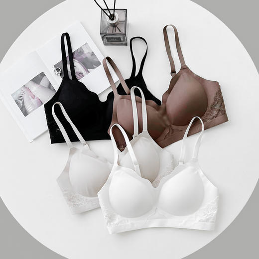 老米优品👙提托力nice!!塑造好胸型！《波浪小花边 无痕无钢圈裸感半固定透气杯文胸  》有胸下垂困扰的菇凉，宝藏款安利哟！NY240402D 商品图2