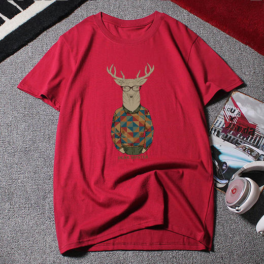 【纯棉】【新款DAL】大码夏季短袖T恤潮款圆领印花多色加肥加大男士打底上衣半袖 商品图3