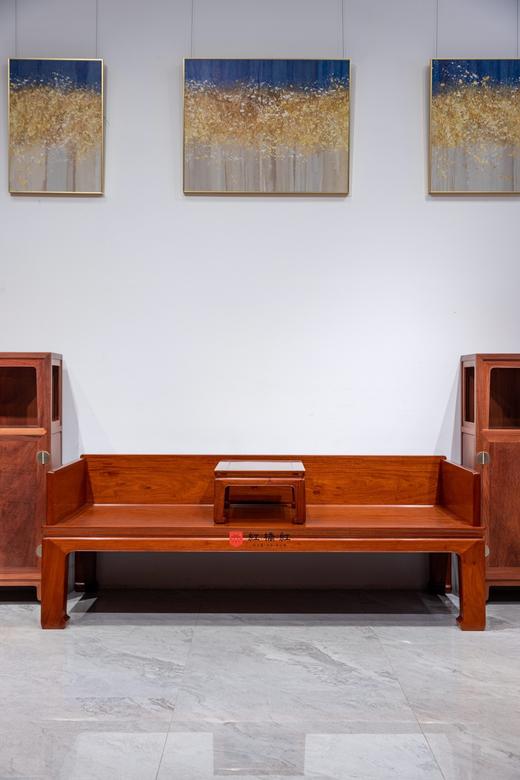 红桥红  家具严选  缅甸花梨（大果紫檀）【198 大都会馆藏直腿罗汉床 两件套】 商品图2