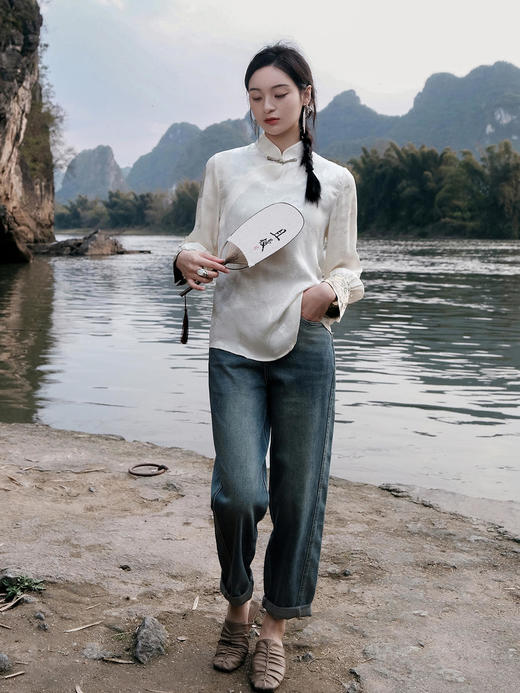 盛唐婧 |牛仔高腰老爹裤九分裤 [特价品] 商品图1