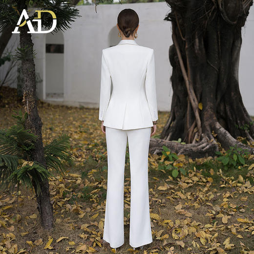 AD新中式国风西装外套女新款高级感醋酸流苏盘扣西服阔腿裤套装春 商品图4