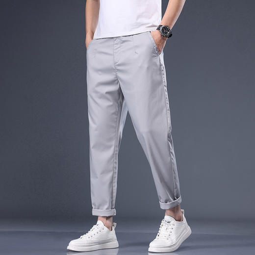 【竹纤维】【新款DYG】大依优型大码松紧腰休闲裤直筒长裤男舒适弹力休闲简约百搭加肥加大男装夏季薄款 商品图3