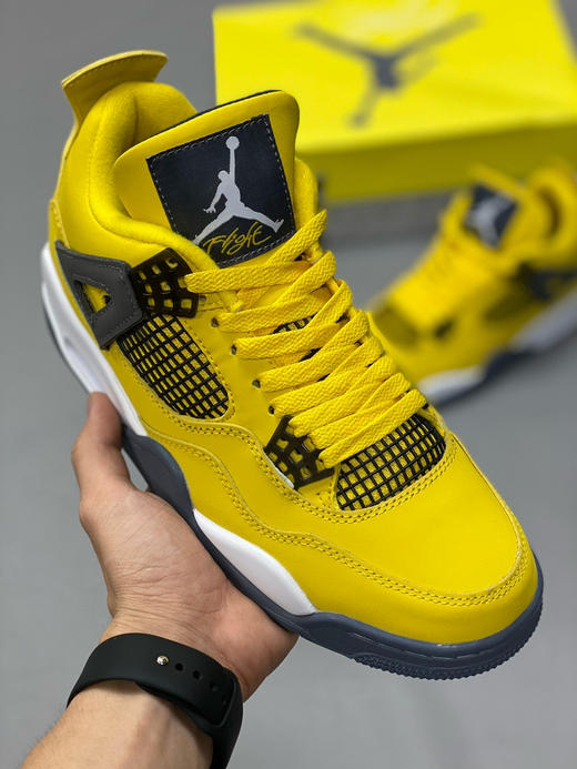 夏日特惠💰390 真标版本 # Air Jordan 4 乔4 黑黄 电母 商品图0