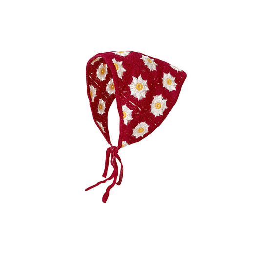 【52色！清新甜美 可爱加倍】新款韩版甜美可爱手工针织绑带包头巾小清新太阳花针织头带三角巾 商品图4