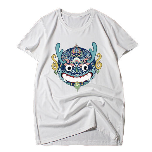 【纯棉】【新款DAL】大码夏季短袖T恤潮款圆领印花多色加肥加大男士打底上衣半袖 商品图4