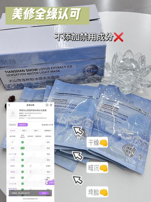 荣晟天山雪莲粹取冰感水光面膜 商品图1