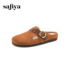 Safiya/索菲娅2024春绒面皮百搭一脚蹬懒人外穿包头勃肯拖鞋 SF41110444 商品缩略图5