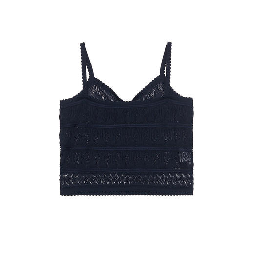 谜底针织小吊带2024年夏季新品复古优雅深V领修身内搭女242MZ0871 商品图4