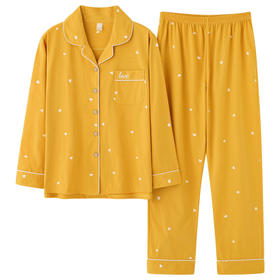 TZF-第一名100%纯棉睡衣女春秋季大码长袖外穿韩版可爱全棉家居服套装