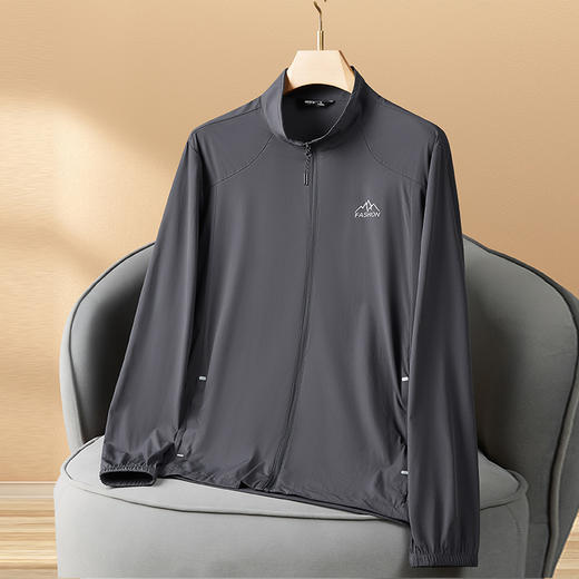 【Q】【防晒衣】【新款DWN】大依优型大码立领外套高弹皮肤衣防晒外套男宽松加肥加大码上衣夹克薄款 商品图1