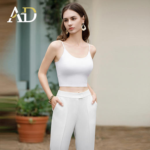 AD优雅时尚冰丝吊带背心女内搭夏季新款2024无痕美背U型打底上衣 商品图2